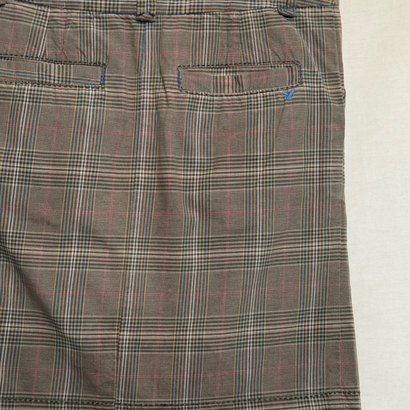 E-111 American Eagle Outfitters Green & Cream Plaid MIDI Skirt‎ Size 0 - Picture 10 of 13